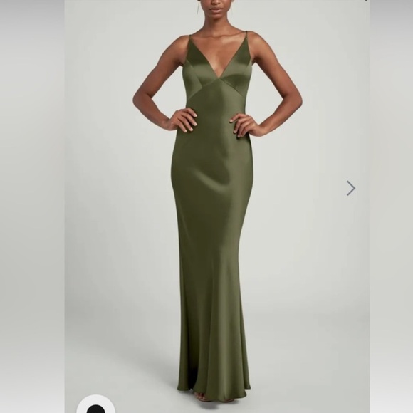 jenny yoo satin dress Jenny Yoo Bridesmaid Dress Erin Lilac Mist